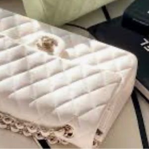 White Chanel Bags standard size